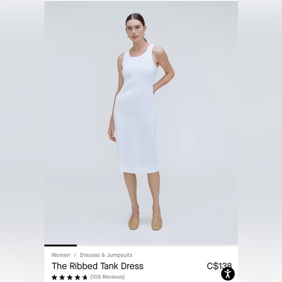 NW0T 🤍 Everlane The Ribbed Tank Dress in Size Small. Organic Cotton. - Picture 12 of 12